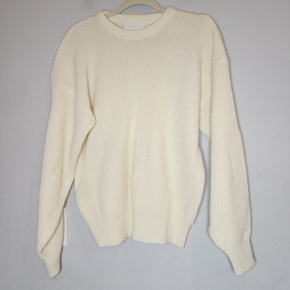 Chapel Hill Cream Knit Sweater Size Large Vintage Cottagecore Cabincore